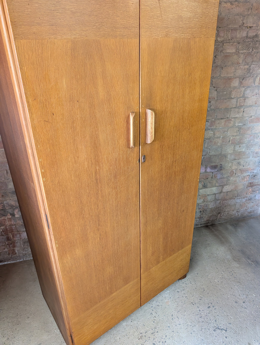 Vintage Mid Century Oak Double Door Wardrobe