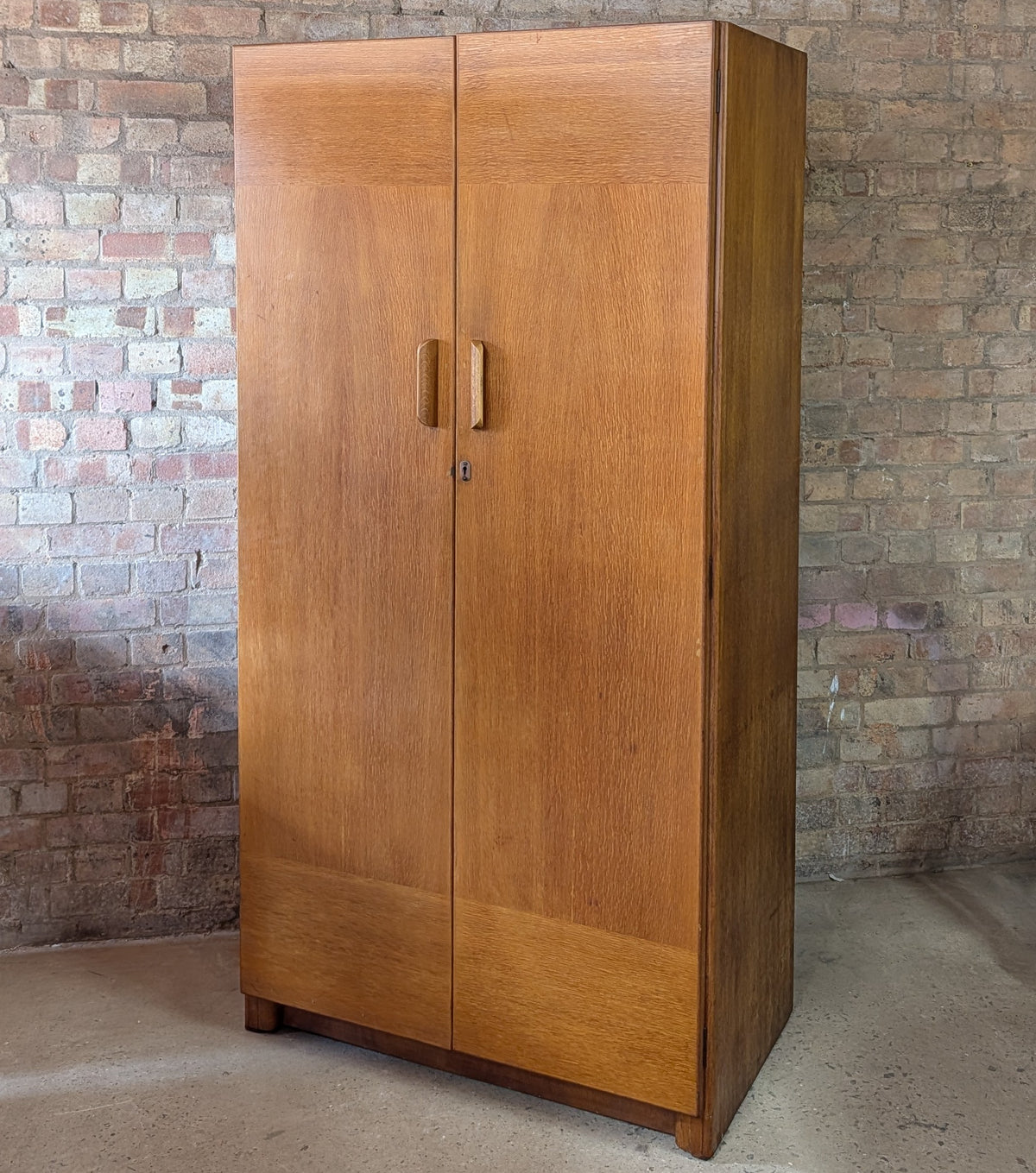 Vintage Mid Century Oak Double Door Wardrobe