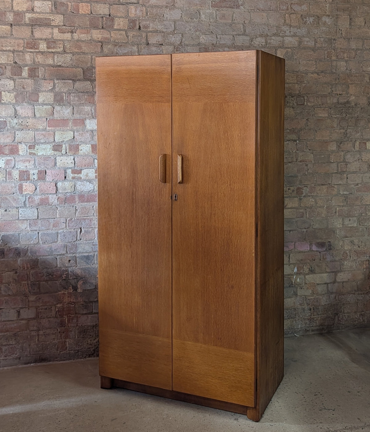 Vintage Mid Century Oak Double Door Wardrobe