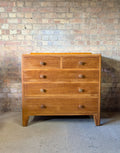 Mid Century Rustic Oak Chest Of Drawers