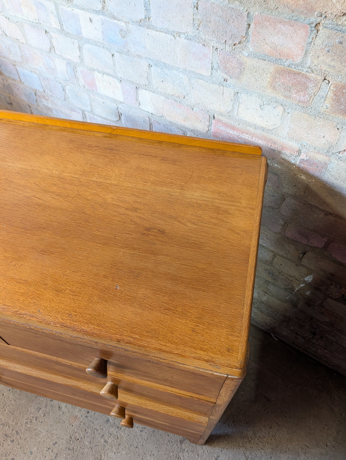 Mid Century Rustic Oak Chest Of Drawers