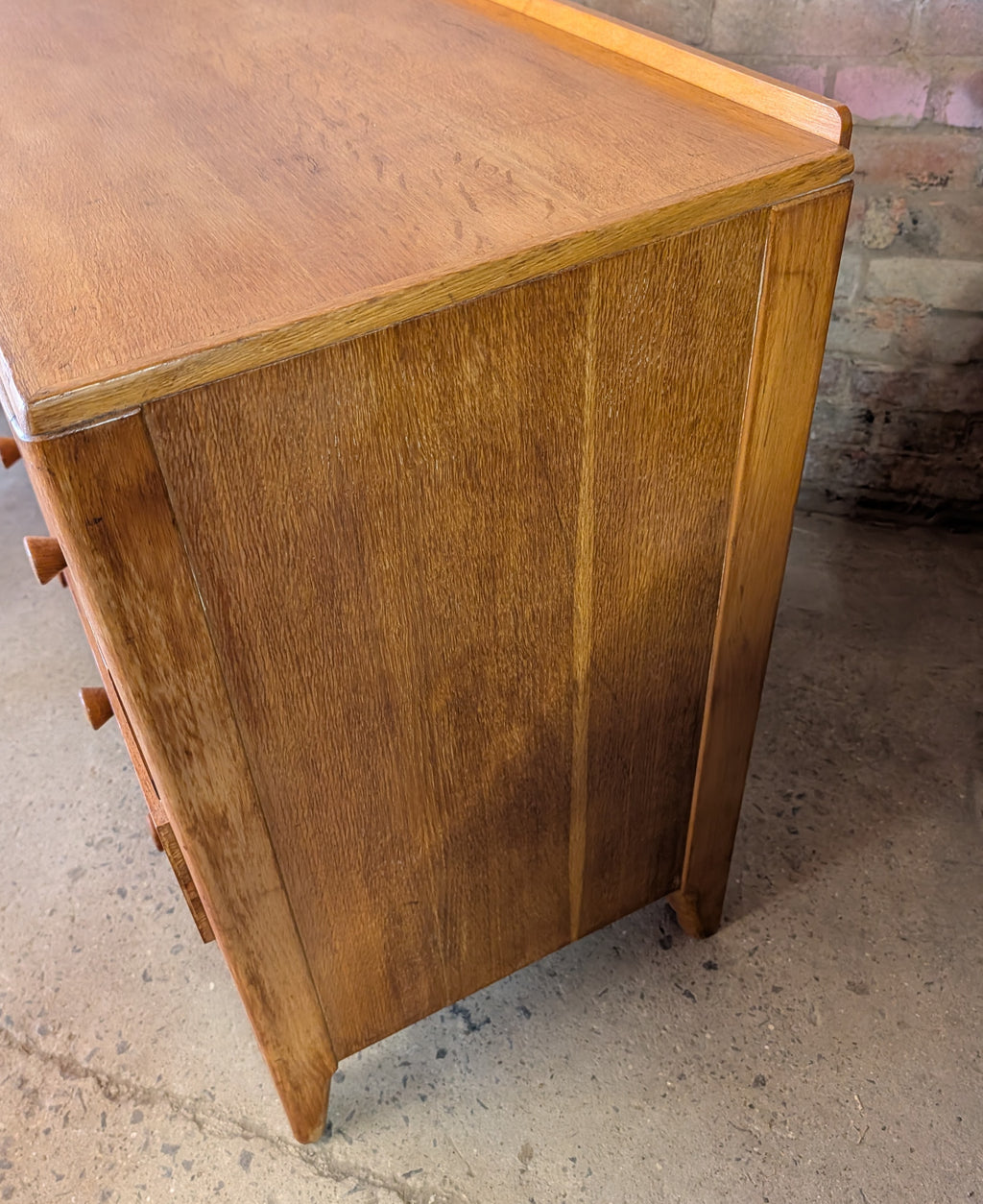 Mid Century Rustic Oak Chest Of Drawers