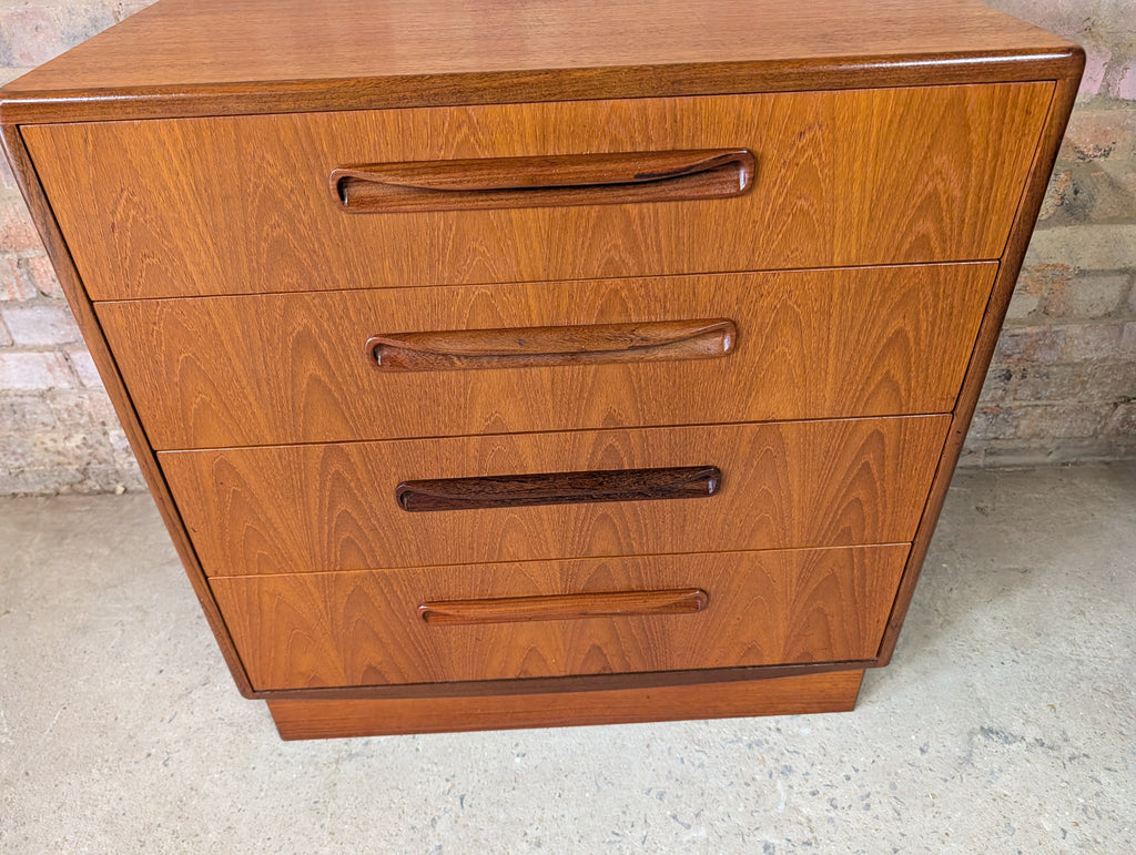 Mid Century G Plan Fresco Teak Chest Of Drawers Vintage 4 Drawer Chest 1960s