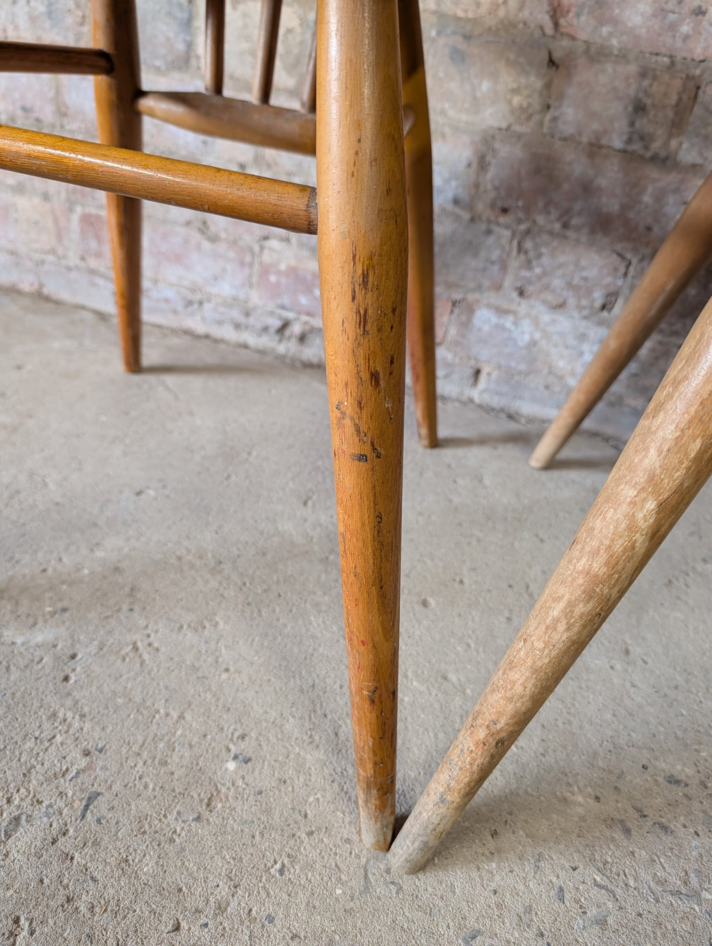 Pair Of Ercol 391 Elm & Beech Dining Chairs 1950s