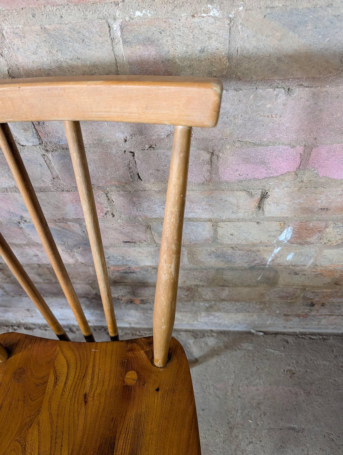 Pair Of Ercol 391 Elm & Beech Dining Chairs 1950s
