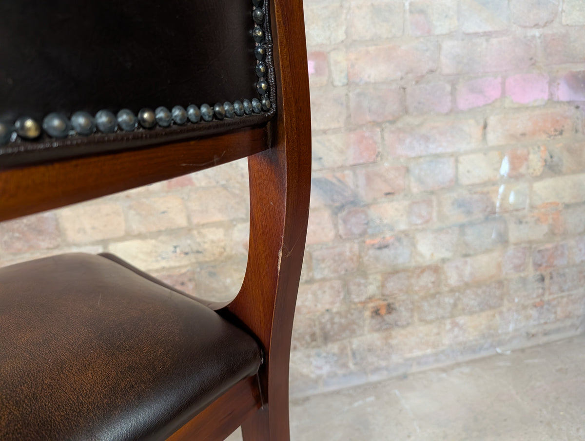 Vintage Regency Style Mahogany Leather Desk Chair