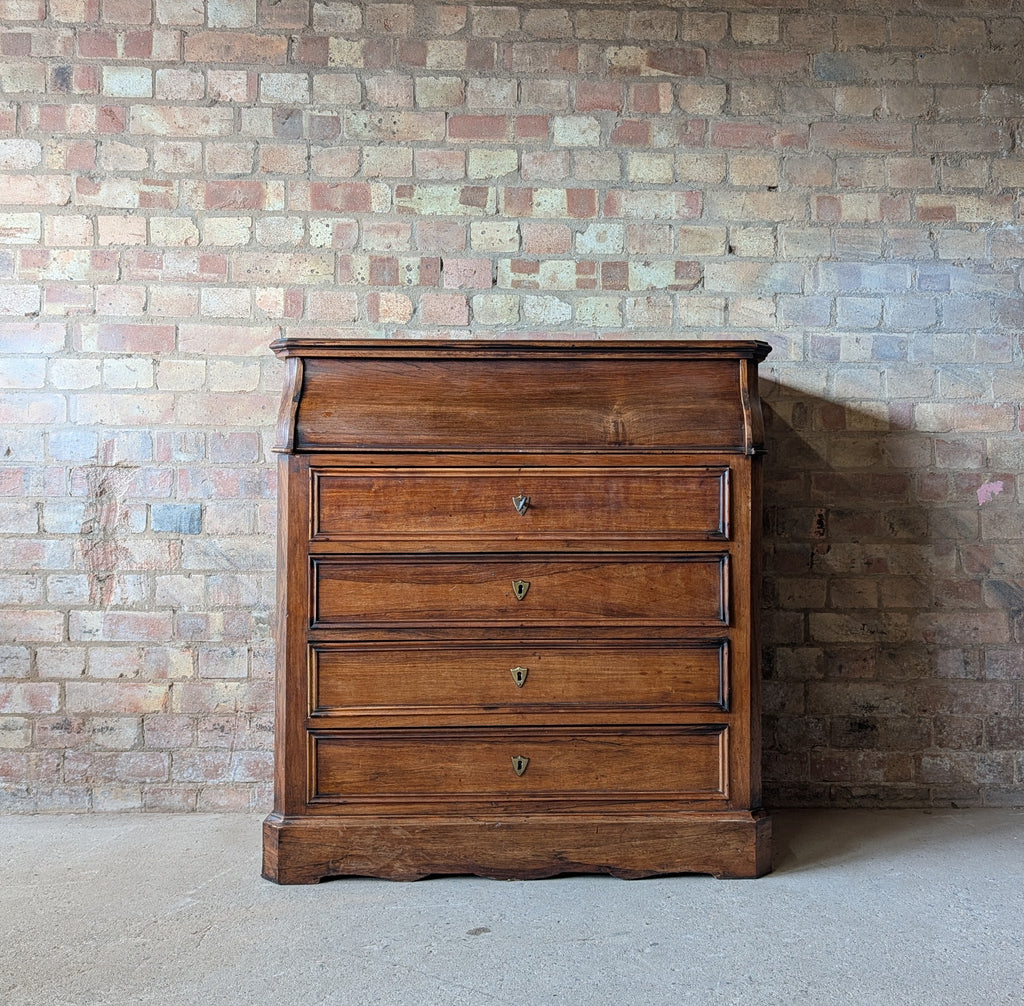 Antique French 19th C Walnut Washstand Lift Top Mirror Commode Chest of Drawers