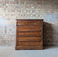 Antique French 19th C Walnut Washstand Lift Top Mirror Commode Chest of Drawers