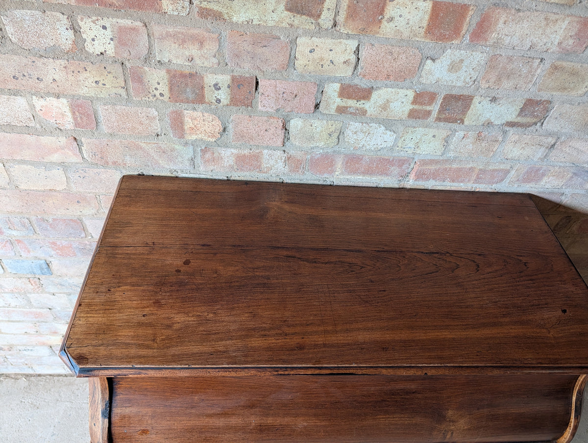 Antique French 19th C Walnut Washstand Lift Top Mirror Commode Chest of Drawers