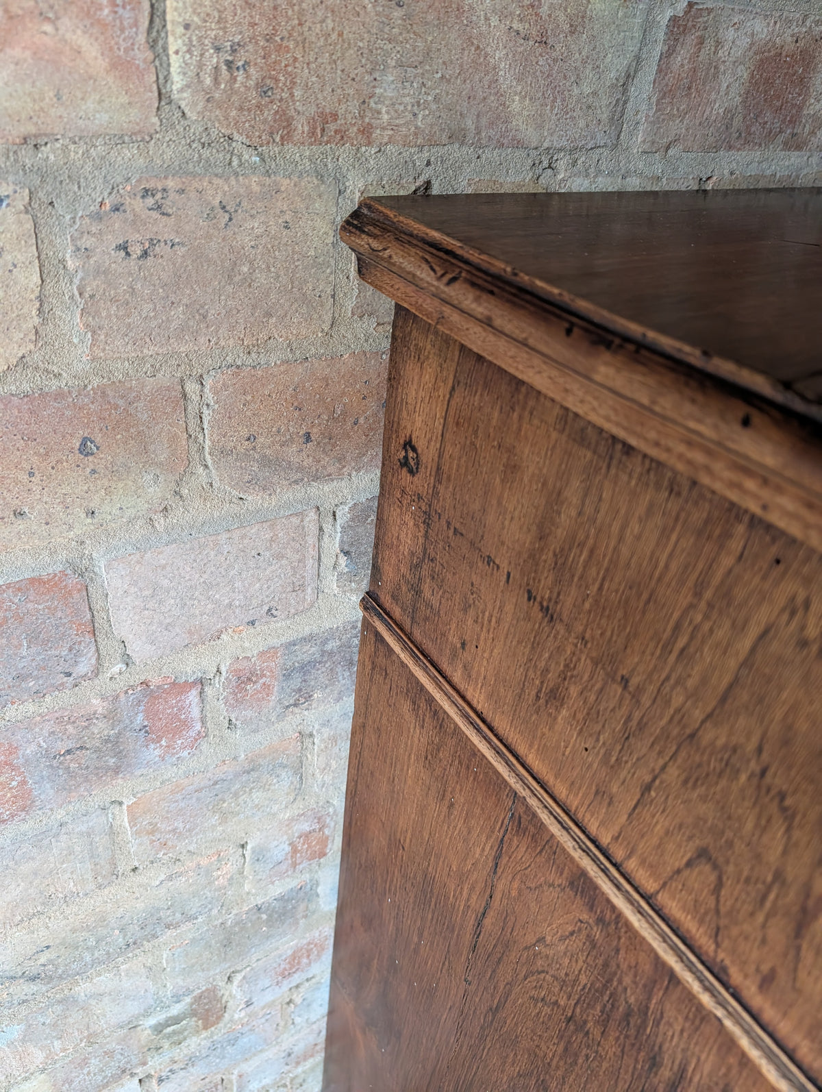Antique French 19th C Walnut Washstand Lift Top Mirror Commode Chest of Drawers