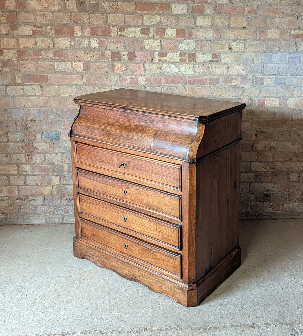 Antique French 19th C Walnut Washstand Lift Top Mirror Commode Chest of Drawers
