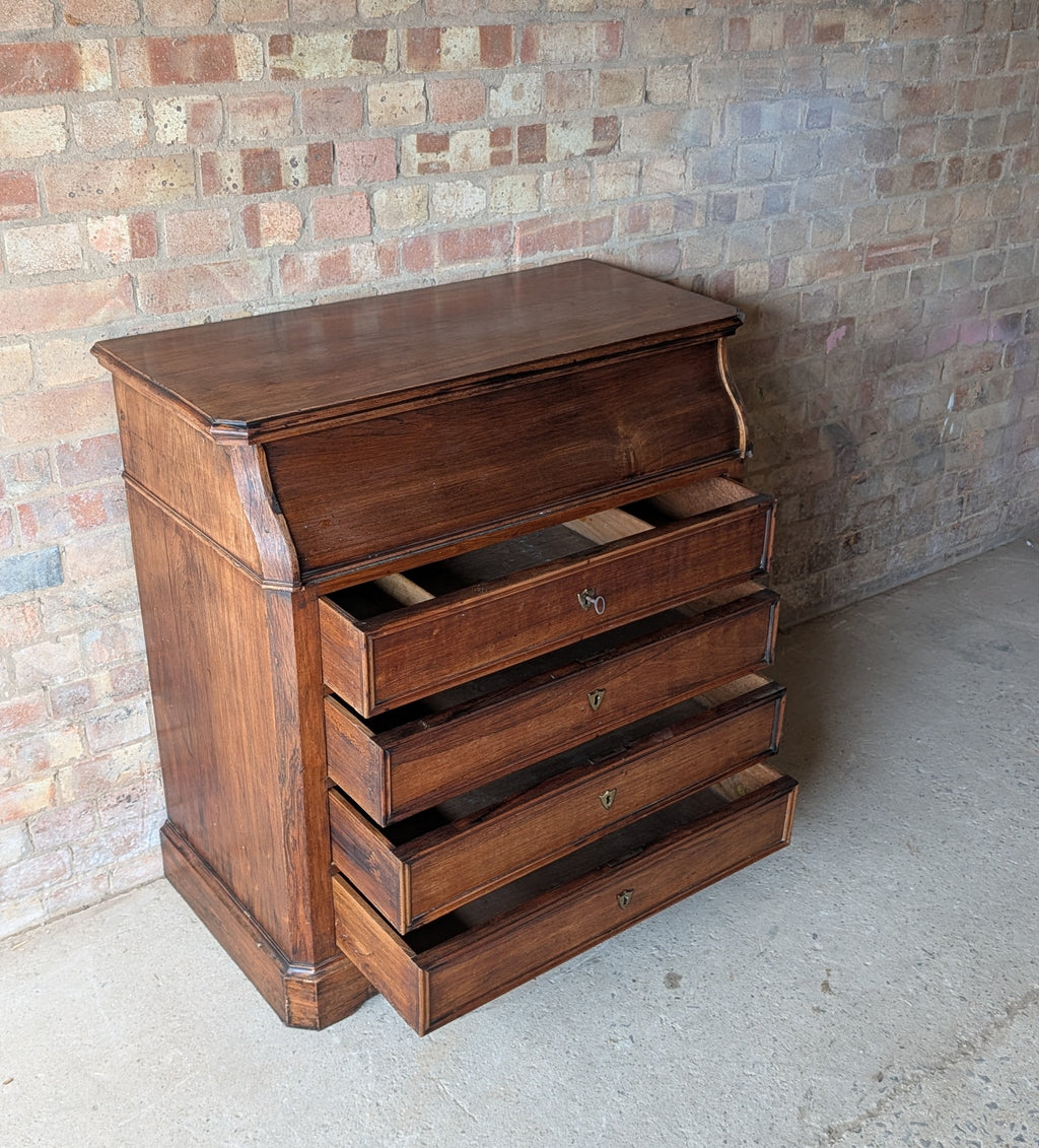 Antique French 19th C Walnut Washstand Lift Top Mirror Commode Chest of Drawers