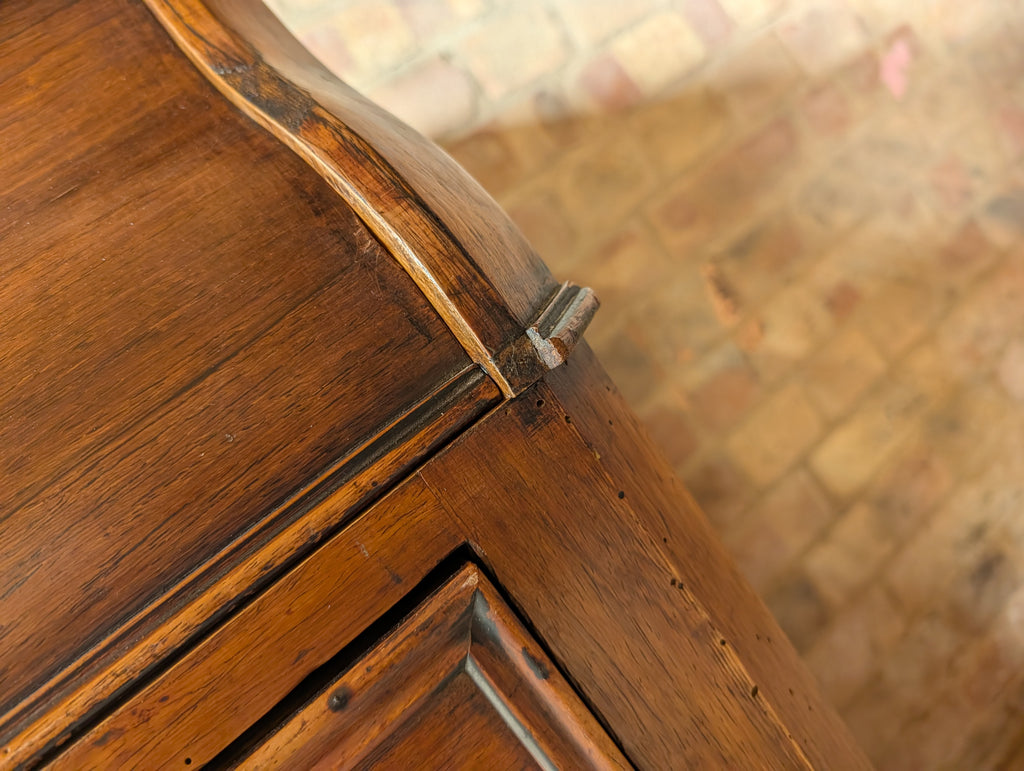 Antique French 19th C Walnut Washstand Lift Top Mirror Commode Chest of Drawers