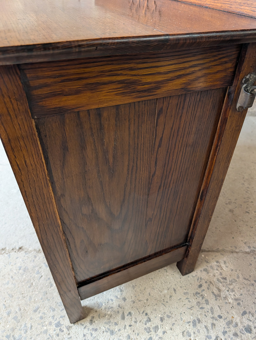Antique Early 20th Century Small Oak Sideboard /  2 Drawer Chest Cupboard