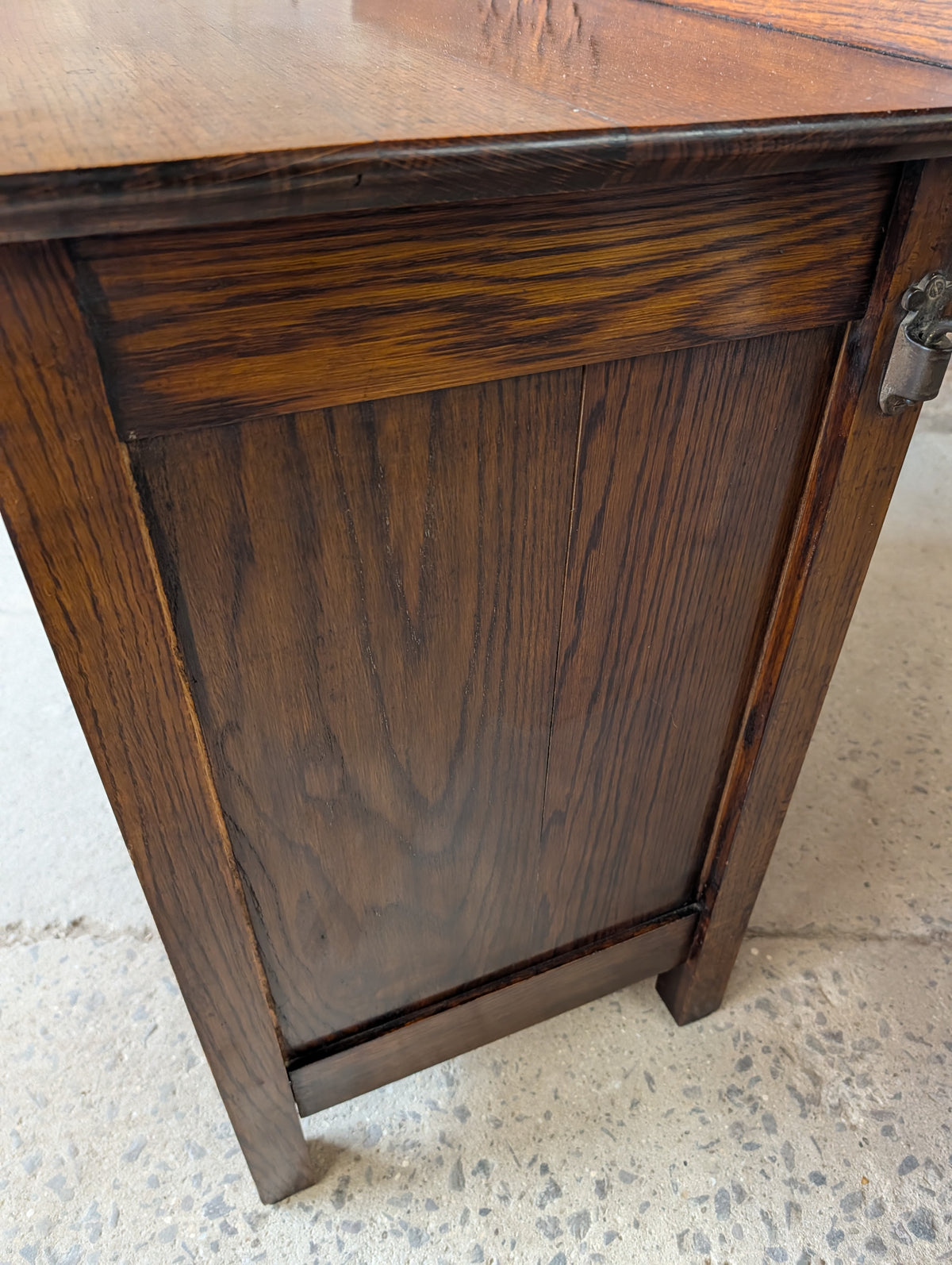 Antique Early 20th Century Small Oak Sideboard /  2 Drawer Chest Cupboard