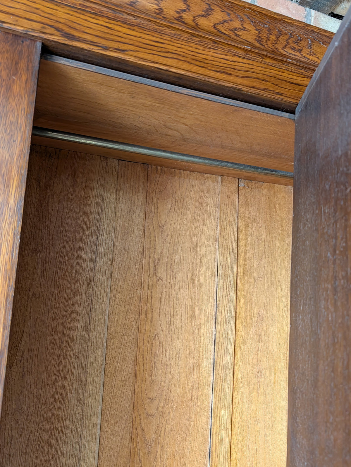 Antique Edwardian Oak Arts & Crafts Wardrobe With Mirror