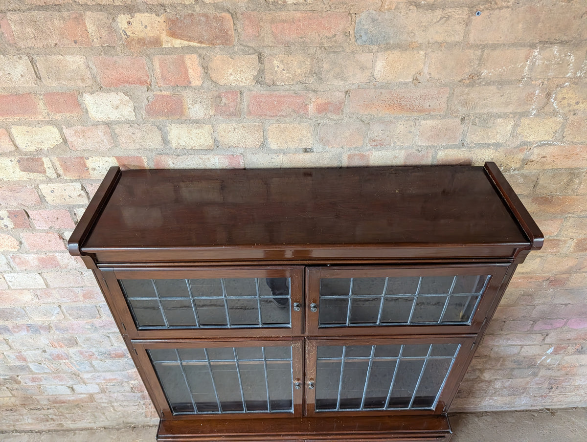 Vintage Minty Of Oxford Leaded Glass Barristers Style Bookcase - 3 Tier
