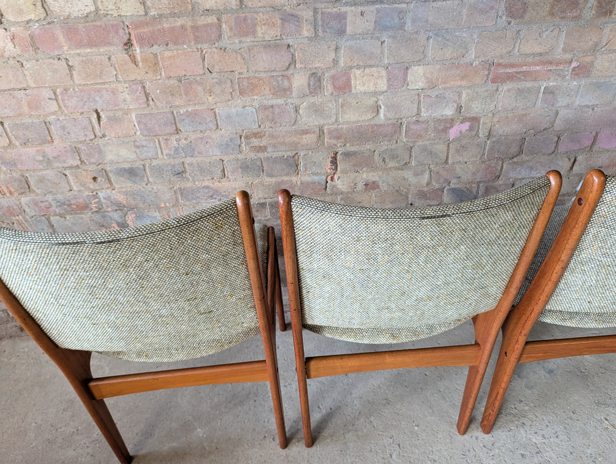 Set Of 6 Mid Century Teak Danish Dining Chairs