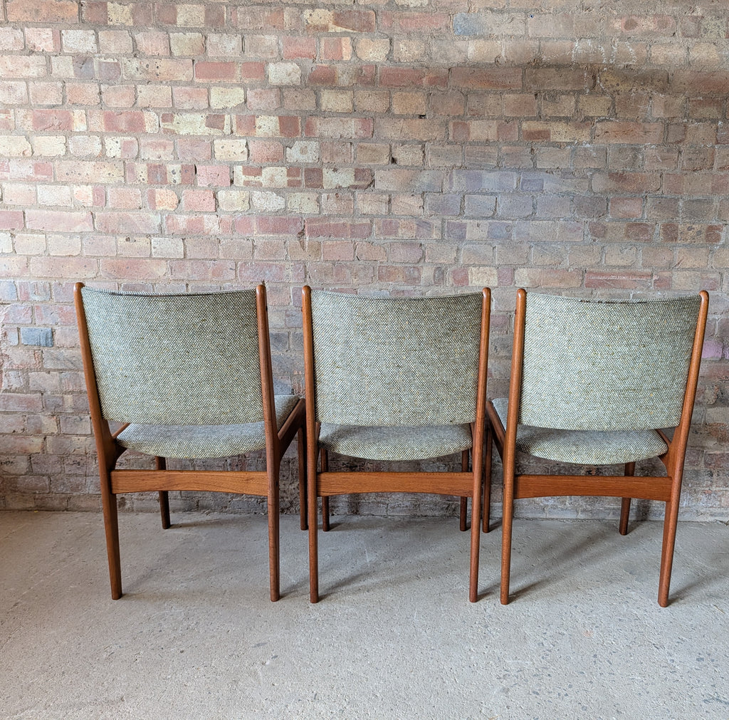 Set Of 6 Mid Century Teak Danish Dining Chairs
