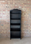 Vintage Oak Narrow Open Waterfall Bookcase With Arch Top