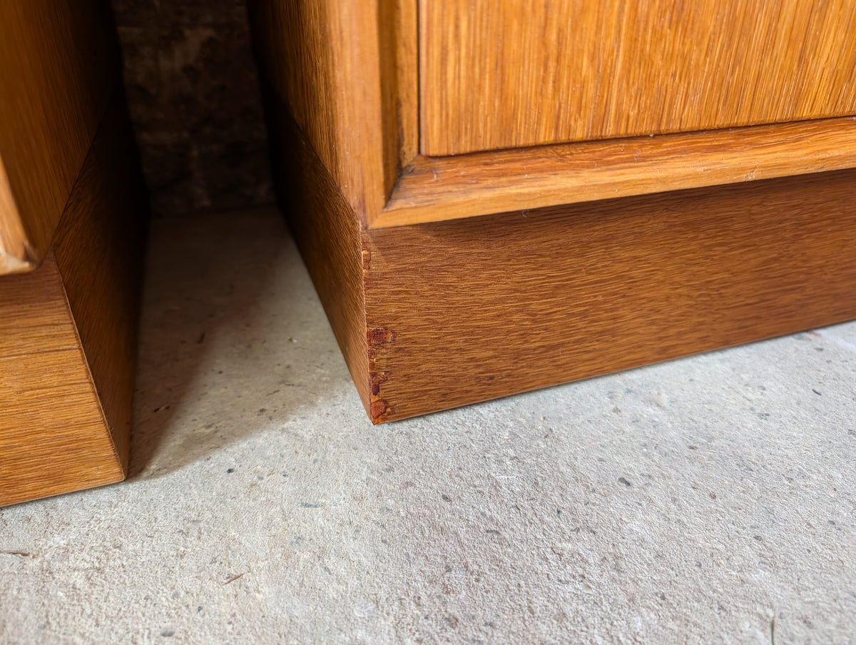 Pair Of Mid Century Meredew Oak Bedside Cabinets 1960s