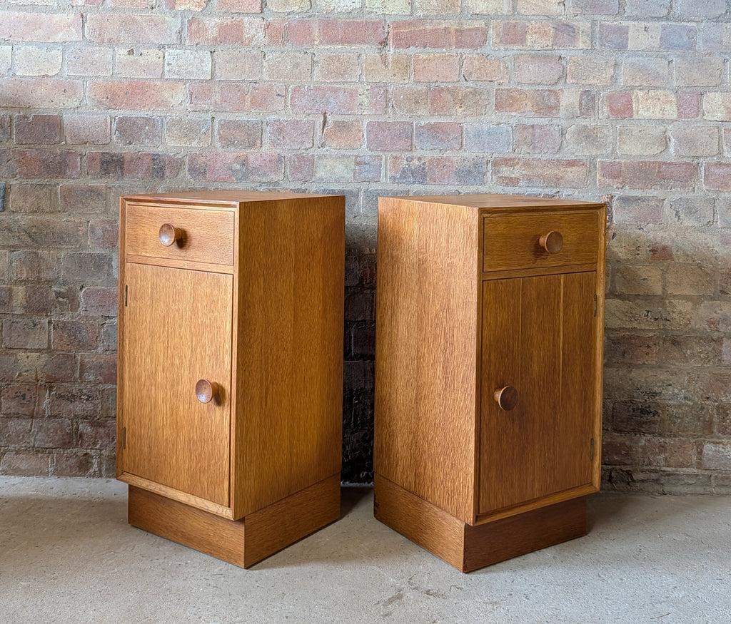 Pair Of Mid Century Meredew Oak Bedside Cabinets 1960s