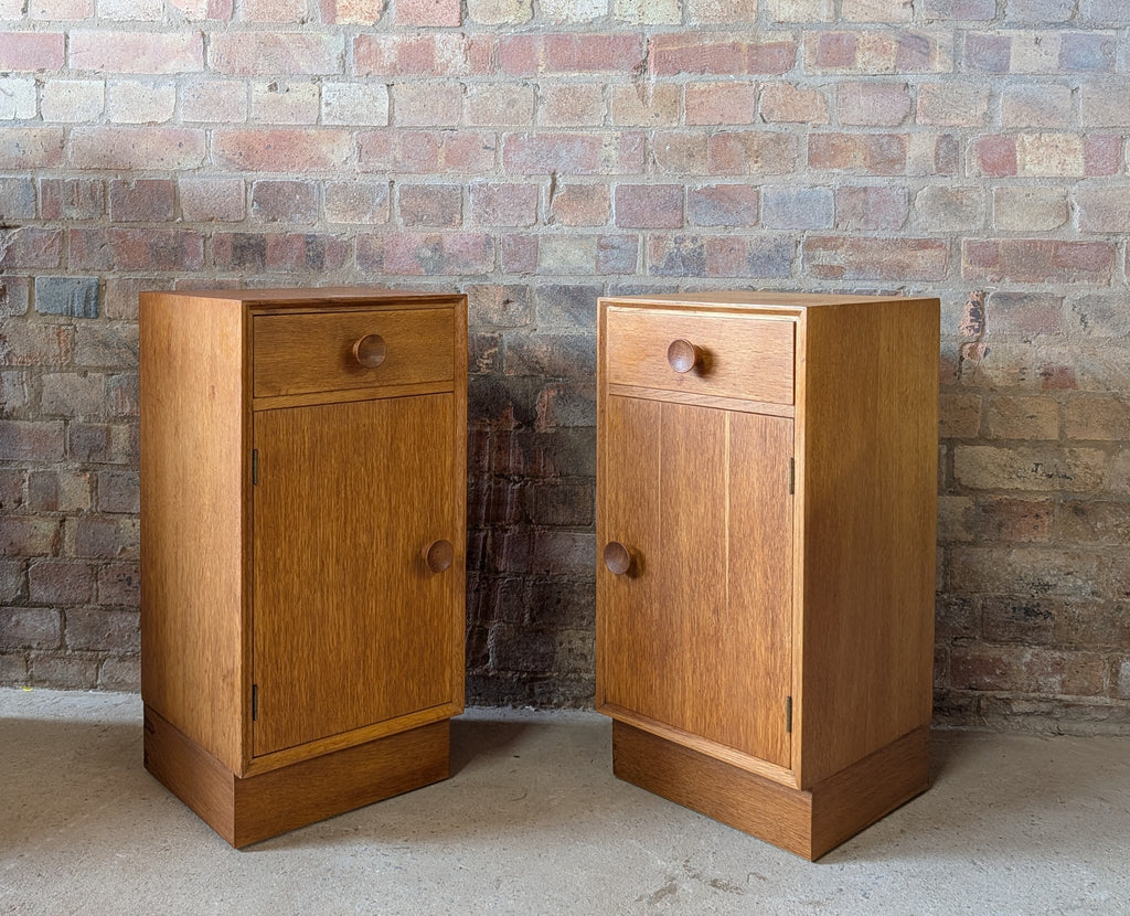 Pair Of Mid Century Meredew Oak Bedside Cabinets 1960s