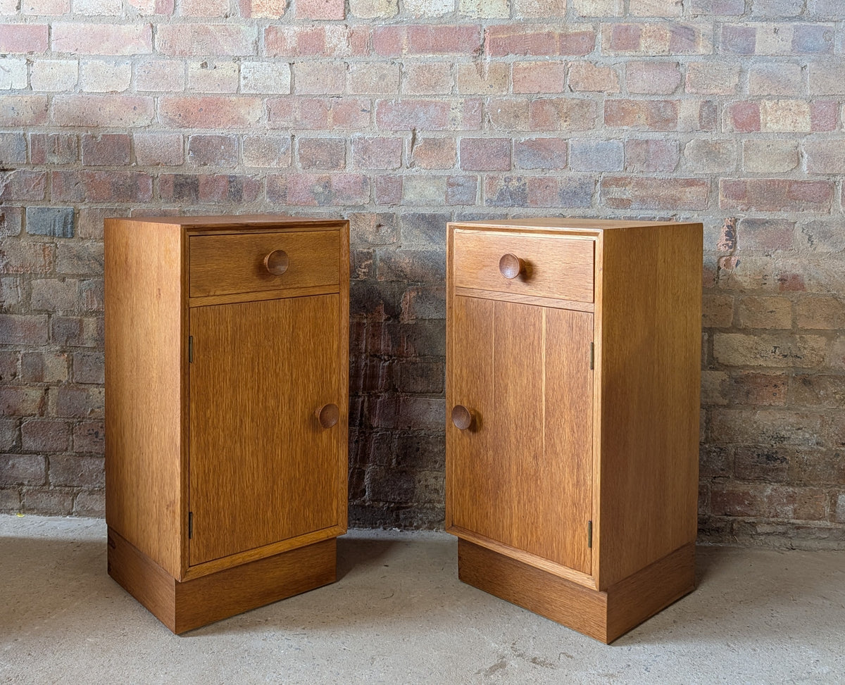 Pair Of Mid Century Meredew Oak Bedside Cabinets 1960s