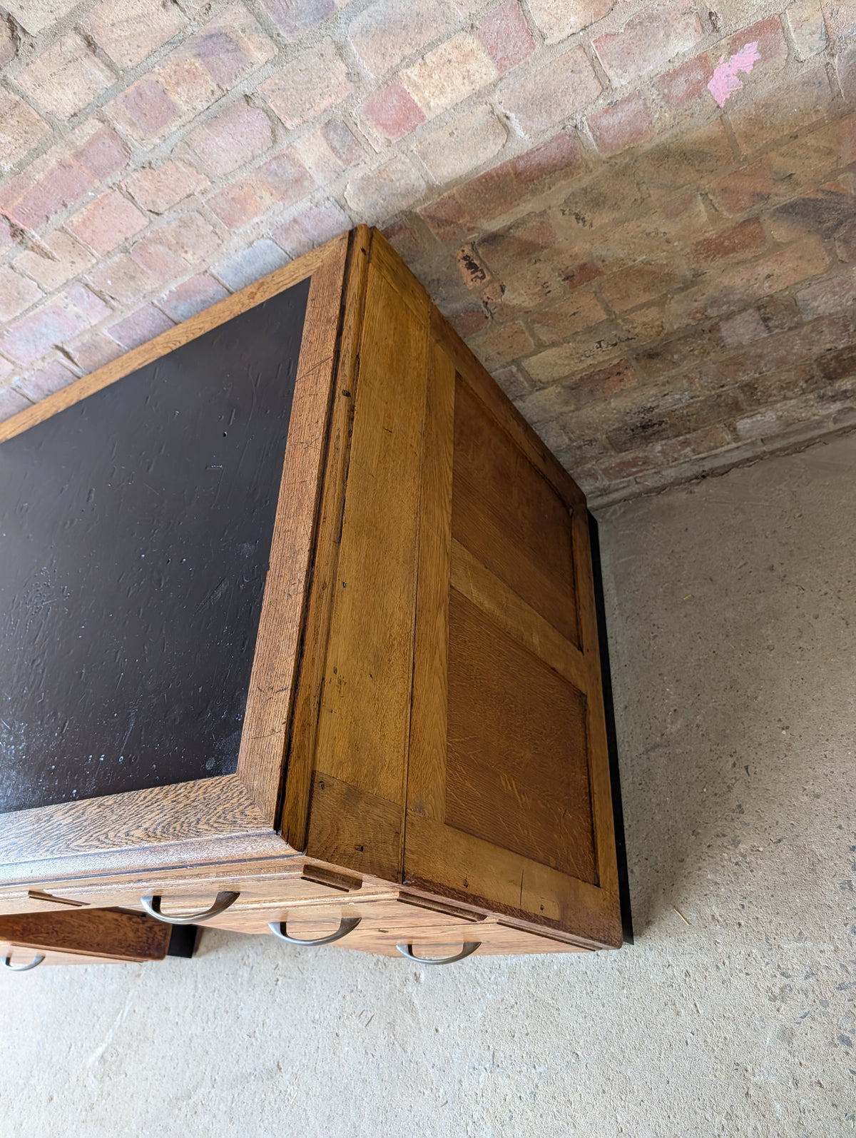 Vintage Art Deco Oak Writing Desk- 7 Drawer 1930s