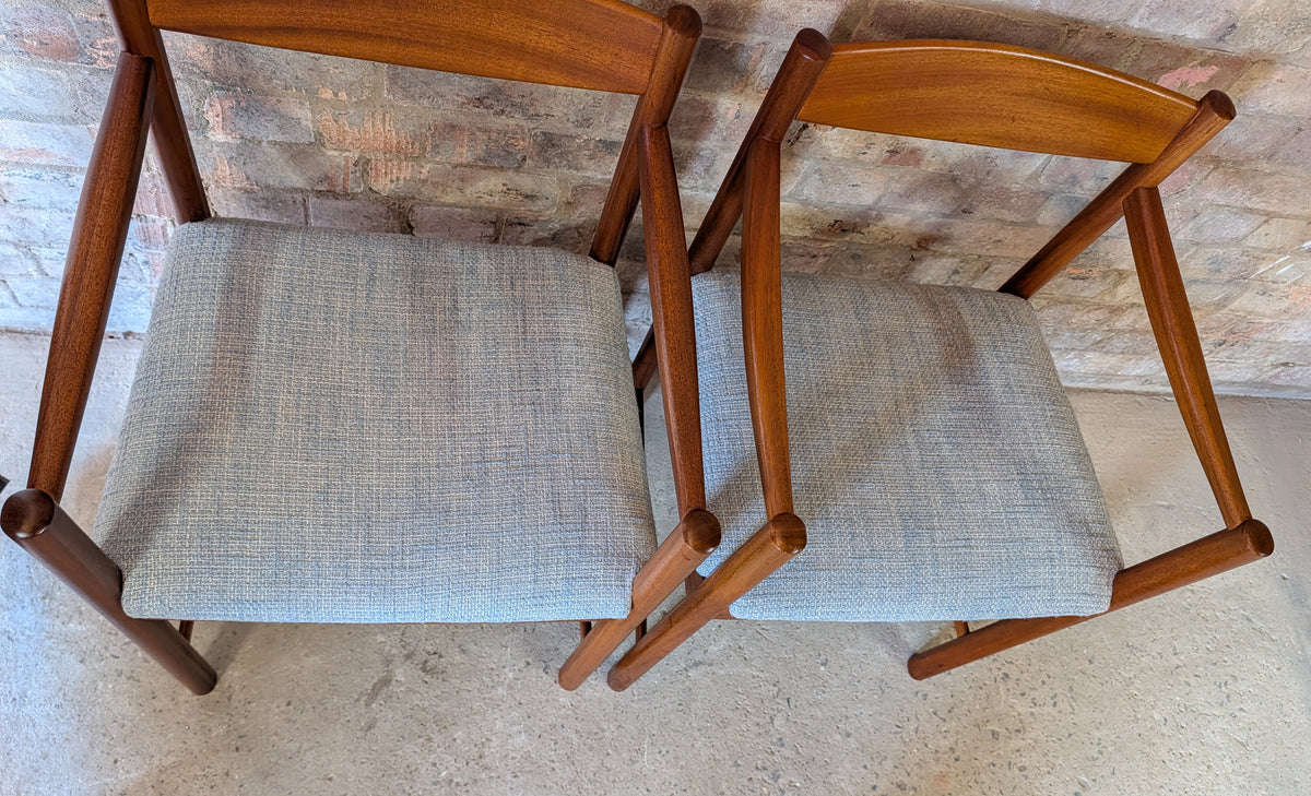 Pair Of Mid Century McIntosh Teak Carver Dining Chairs