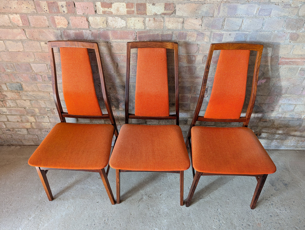 Set Of 6 Mid Century Koefoeds Hornslet 'Eva' Rosewood Danish Dining Chairs