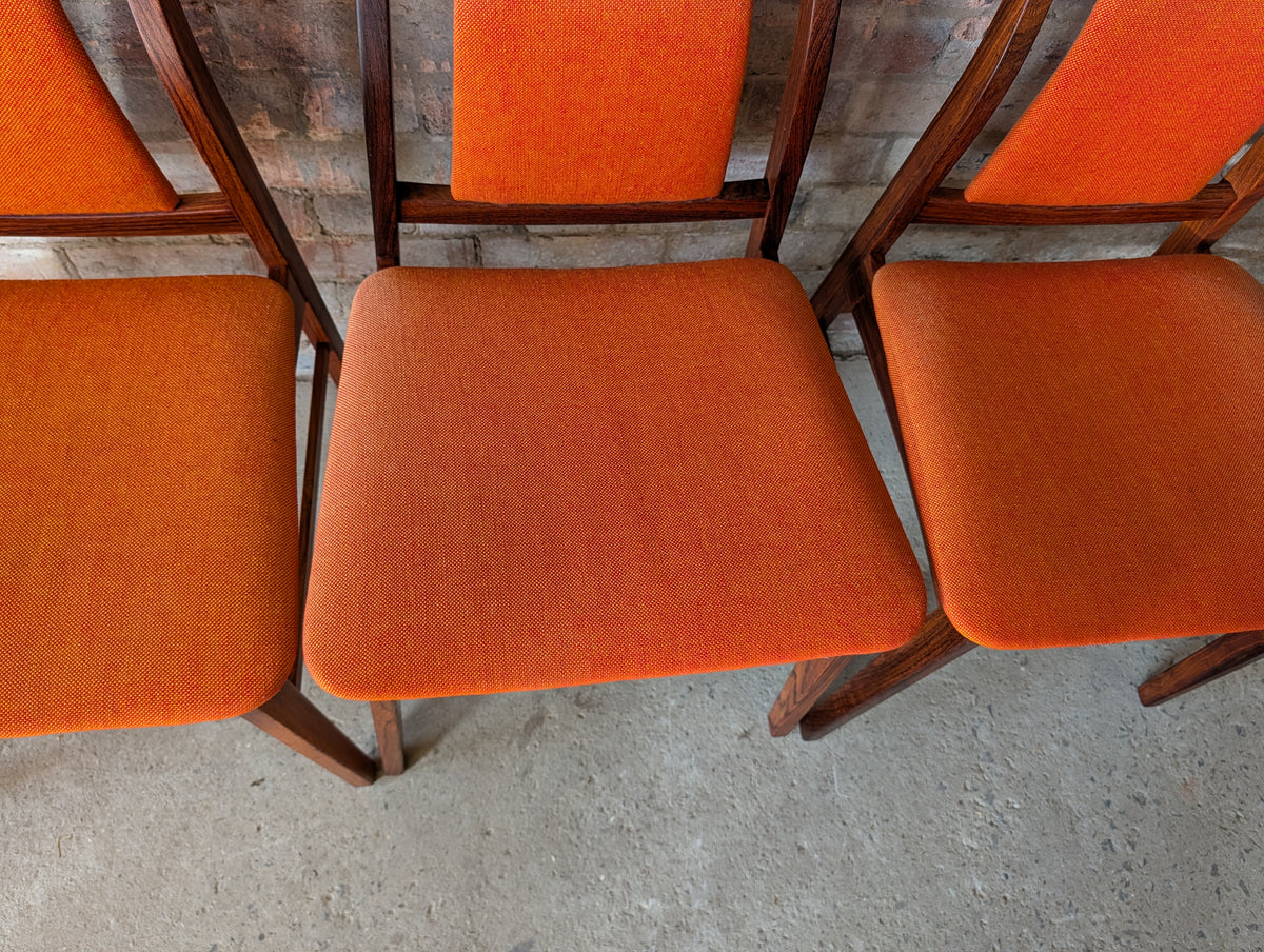 Set Of 6 Mid Century Koefoeds Hornslet 'Eva' Rosewood Danish Dining Chairs