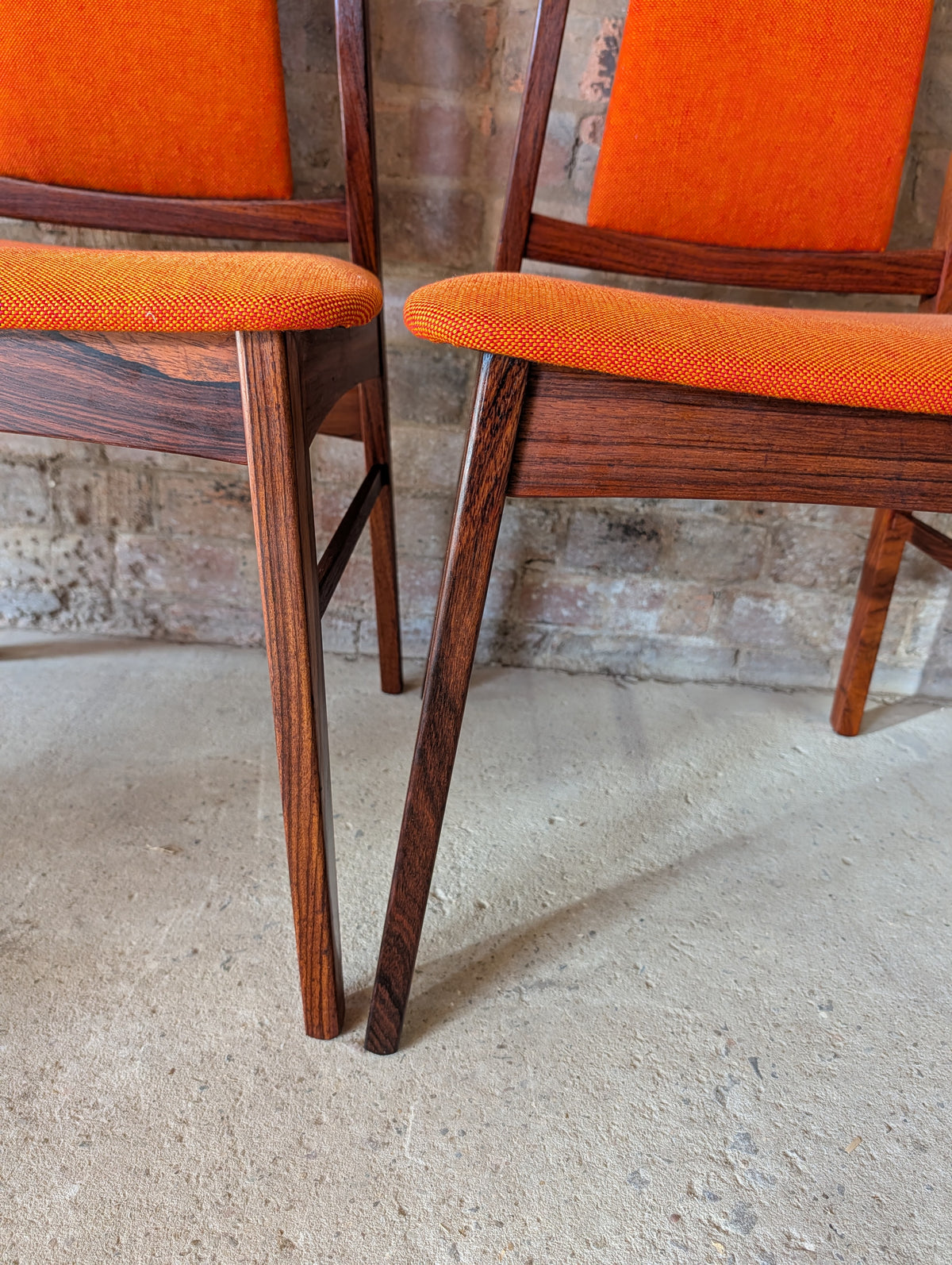 Set Of 6 Mid Century Koefoeds Hornslet 'Eva' Rosewood Danish Dining Chairs