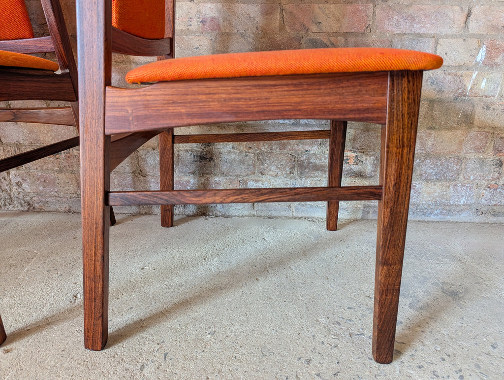 Set Of 6 Mid Century Koefoeds Hornslet 'Eva' Rosewood Danish Dining Chairs