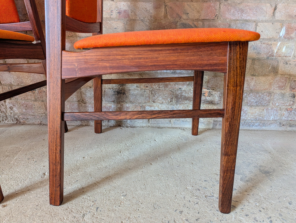 Set Of 6 Mid Century Koefoeds Hornslet 'Eva' Rosewood Danish Dining Chairs