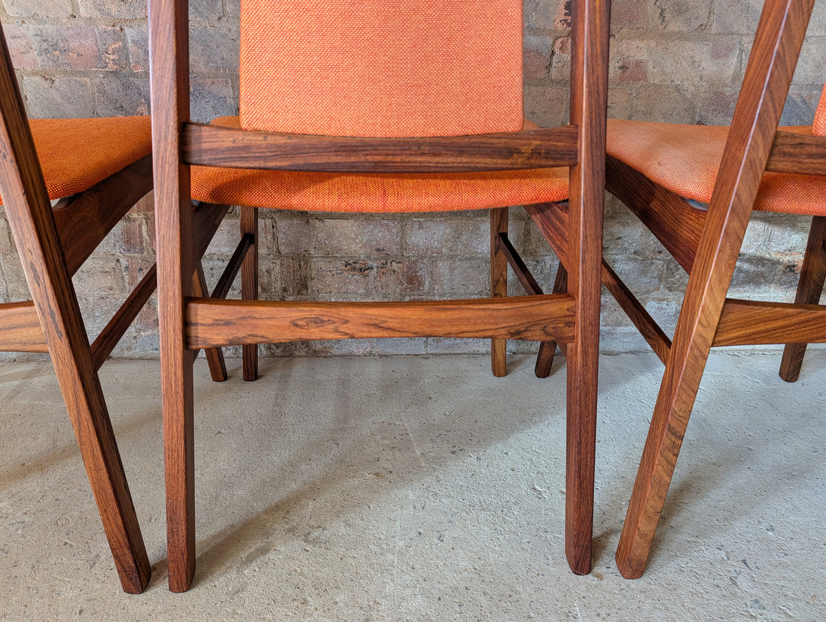 Set Of 6 Mid Century Koefoeds Hornslet 'Eva' Rosewood Danish Dining Chairs