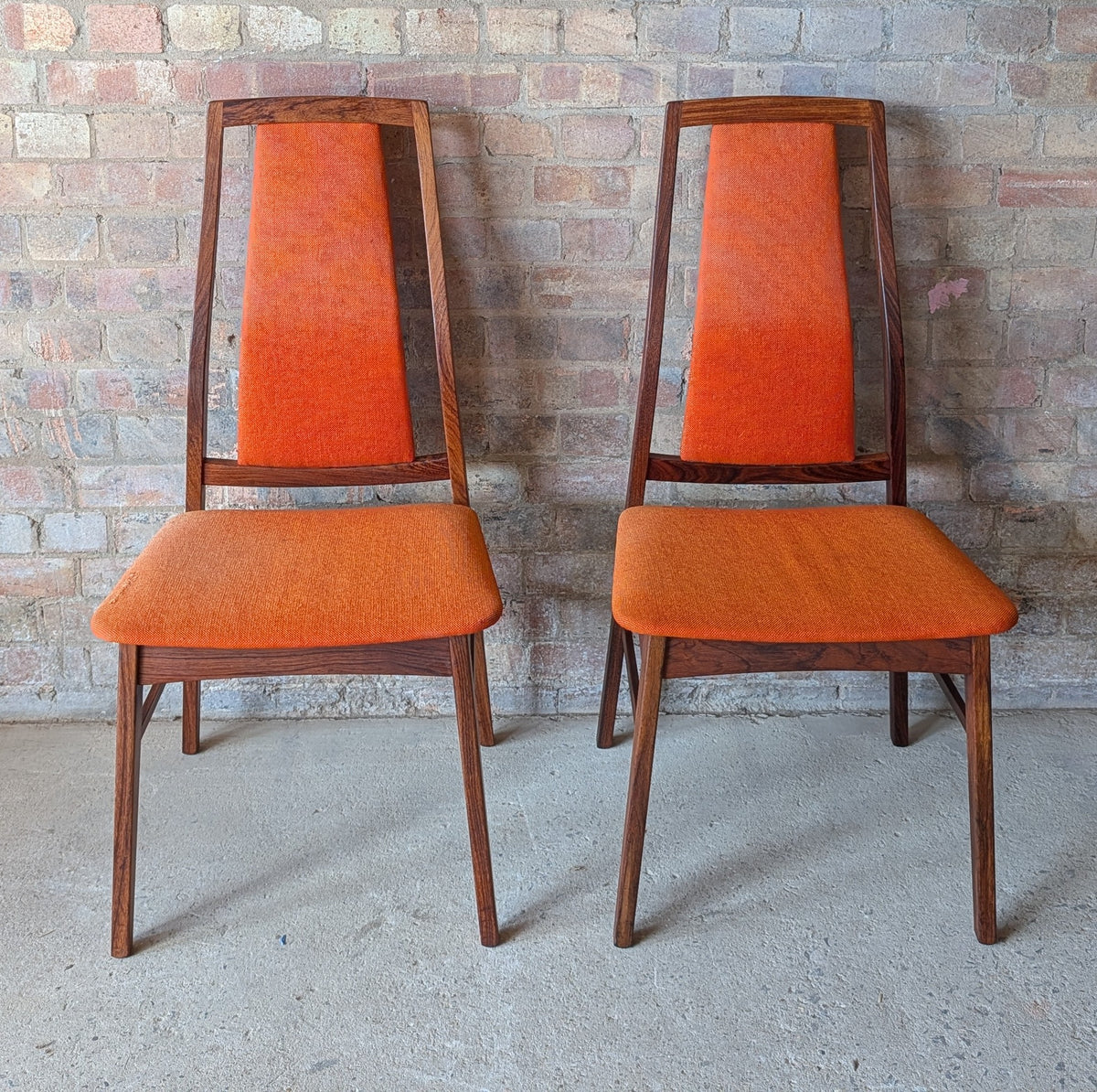Pair Of Mid Century Koefoeds Hornslet 'Eva' Rosewood Danish Dining Chairs