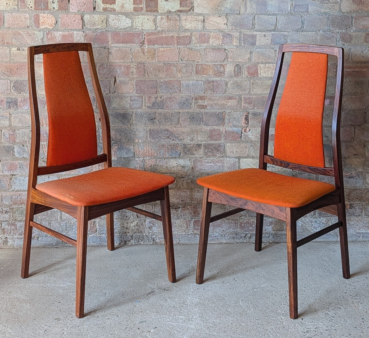 Pair Of Mid Century Koefoeds Hornslet 'Eva' Rosewood Danish Dining Chairs