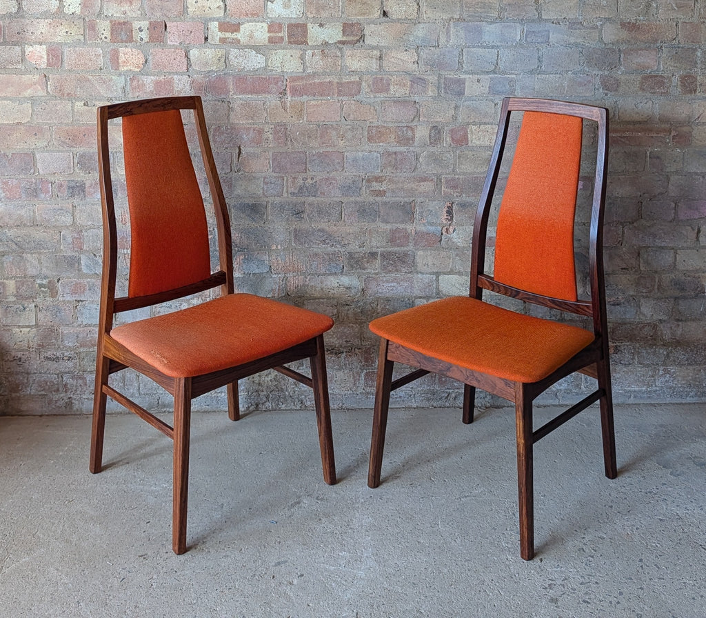 Pair Of Mid Century Koefoeds Hornslet 'Eva' Rosewood Danish Dining Chairs
