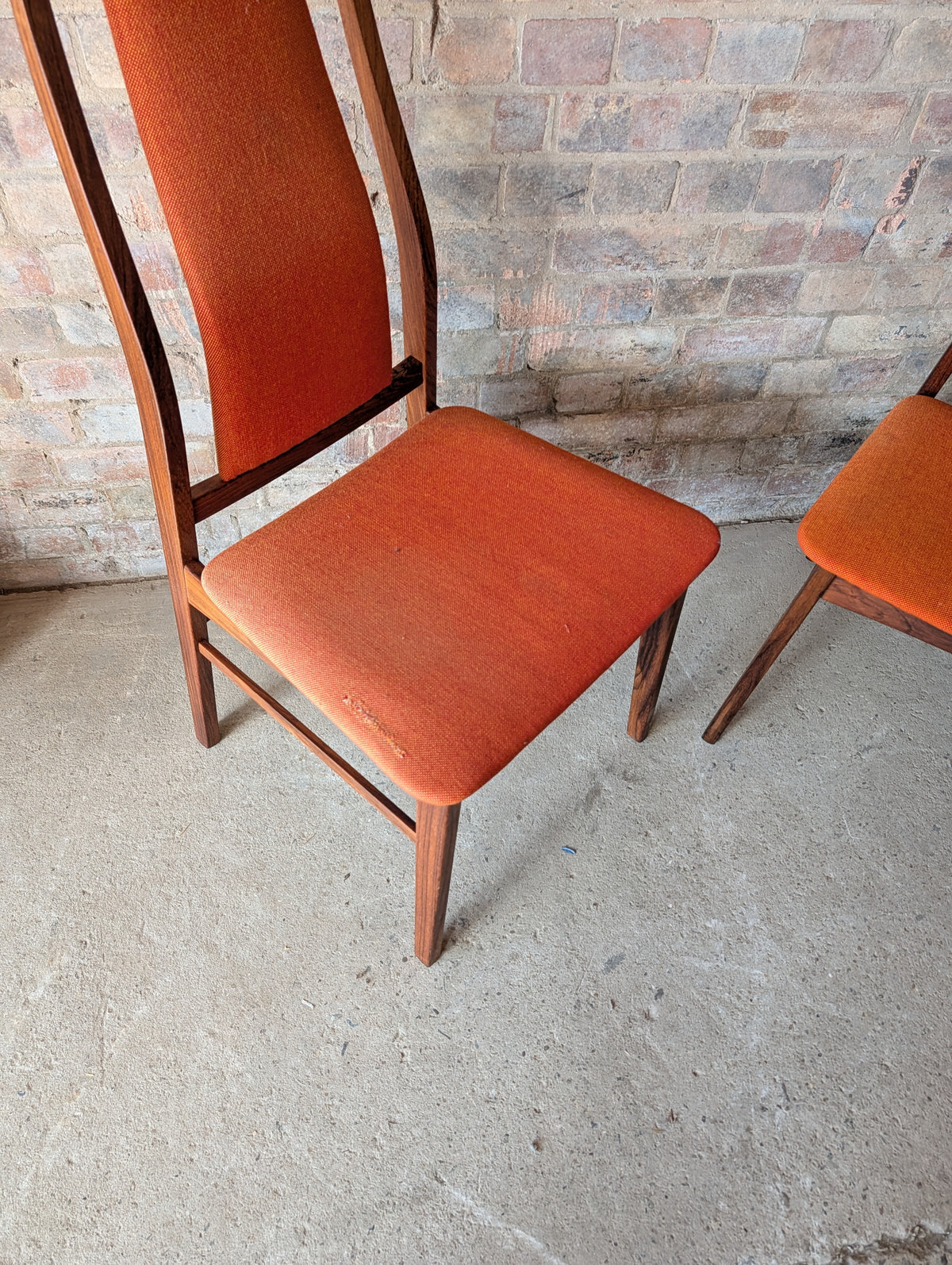 Pair Of Mid Century Koefoeds Hornslet 'Eva' Rosewood Danish Dining Chairs