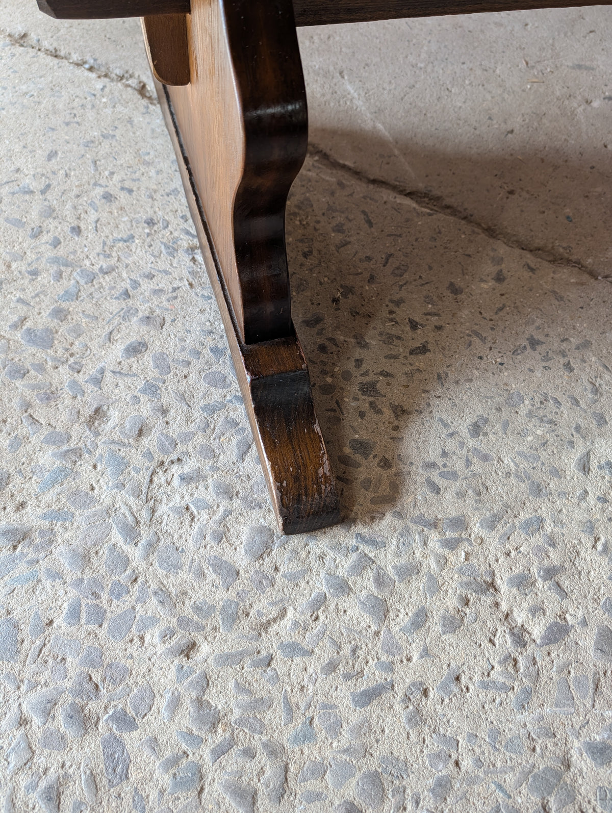 Vintage Oak Refectory Dining Table With Trestle Base
