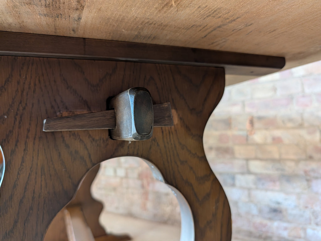 Vintage Oak Refectory Dining Table With Trestle Base