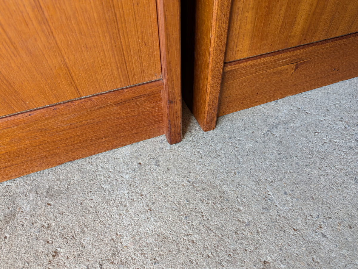 Pair Of Vintage Teak Bedside Cabinets 2 Drawer Nightstands