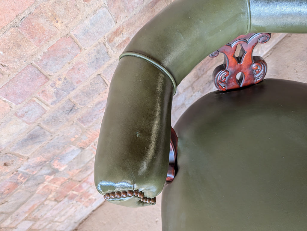 Antique Victorian Mahogany Tub Chair / Desk Chair