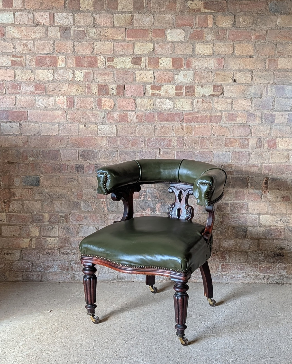 Antique Victorian Mahogany Tub Chair / Desk Chair