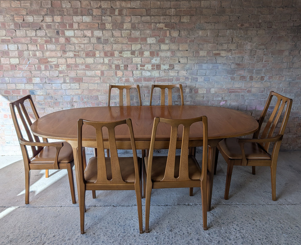 Mid Century Nathan Teak Extending Dining Table And 6 Chairs 1970s