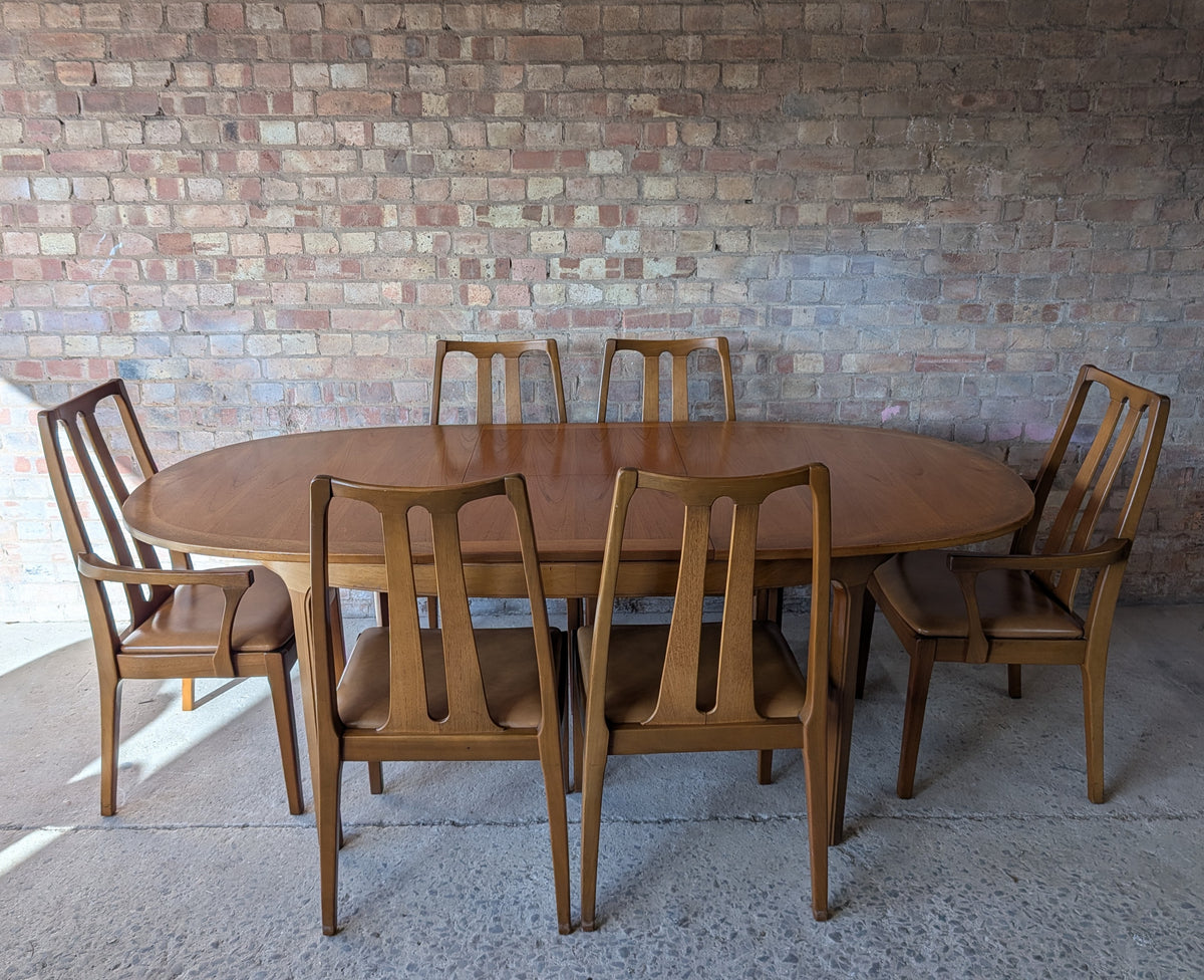 Mid Century Nathan Teak Extending Dining Table And 6 Chairs 1970s