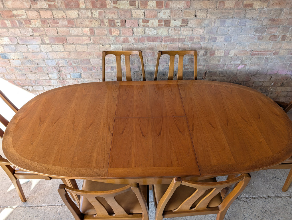 Mid Century Nathan Teak Extending Dining Table And 6 Chairs 1970s