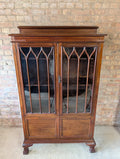 Antique Early 20th Century Mahogany Chippendale Style Glazed Bookcase