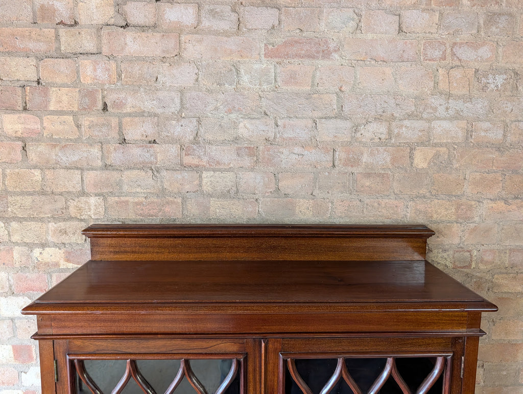 Antique Early 20th Century Mahogany Chippendale Style Glazed Bookcase